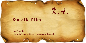 Kuczik Alba névjegykártya